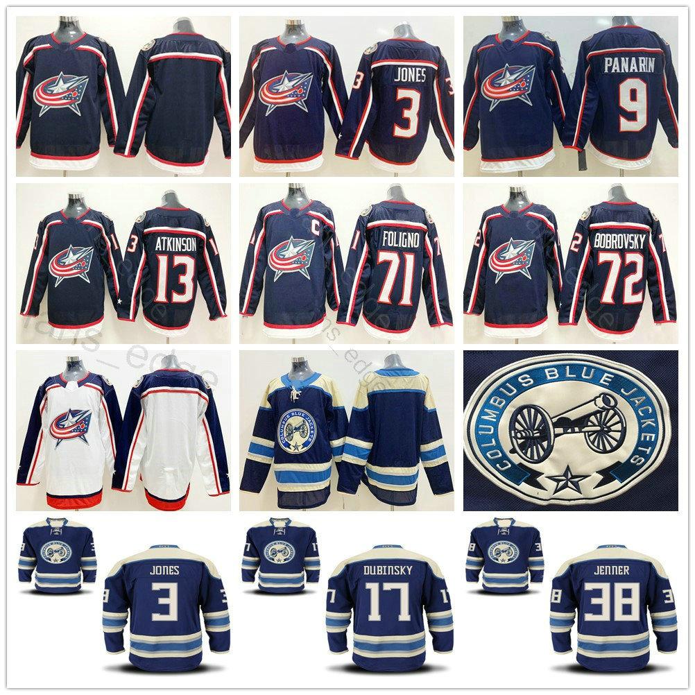 

College Wear Men Woman Kids Columbus Blue Jackets #3 Seth Jones 17 Brandon Dubinsky 13 Cam Atkinson 38 Boone Jenner 72 Bobrovsky 71 Nick Fol, New style men sizes s-xxxl