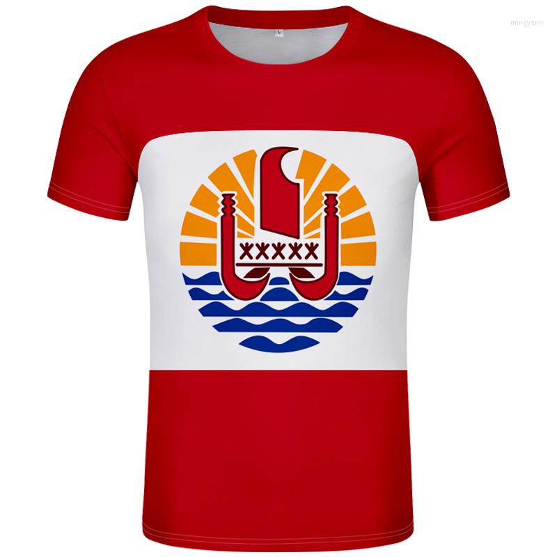 

Men's T Shirts French Polynesia Shirt Diy Free Custom Made Name Number Pyf T-shirt Nation Flag Pf Country Print Po Logo Red Clothes, Style6