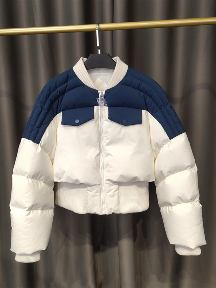 

Women's Down Parkas Fashion hit color Thicker Warm Goose Coat Winter baseball uniform Style Coats Thick warm outerwear wy996 220930, White