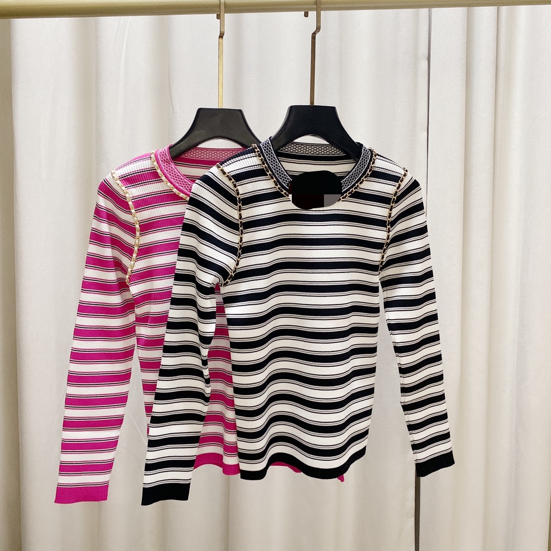 

910 2022 Runway Autumn Brand Same Style Sweater Crew Neck Long Sleeve White Red Pullover Women' Sweaters qian