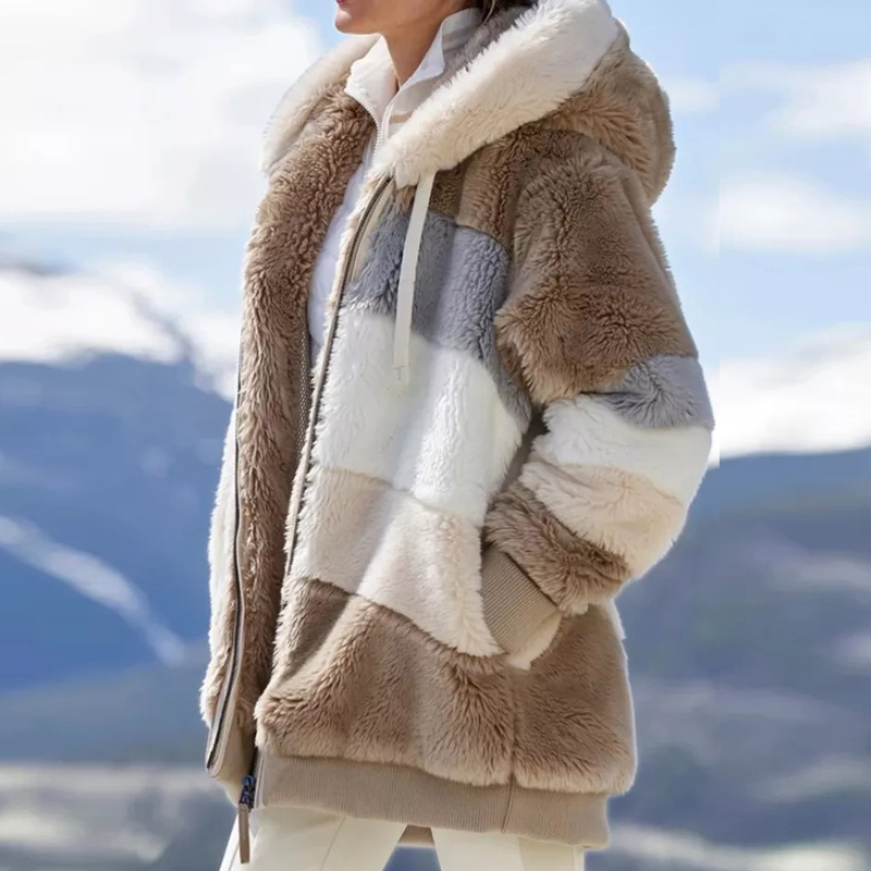 

Women's Fur Faux Fur CZJMS Winter Thick Warm Teddy Coat Women Long Sleeve Pocket Fake Fur Jackets Female Overcoat Fashion Autumn 220930, Green