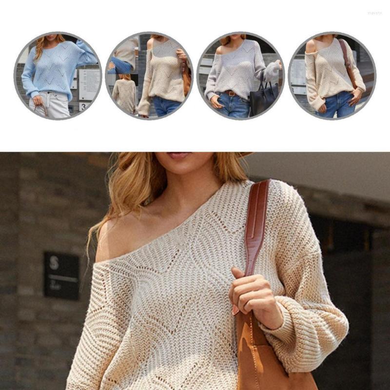 

Women' Sweaters Warm Trendy Slash Neck Women Pullover Sweater Soft For Work, Black