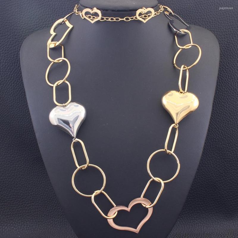 

Necklace Earrings Set 87CM Long Chains Sweater Heart & Stud Fashion Stainless Steel For Women SEDZBYDA, Picture shown