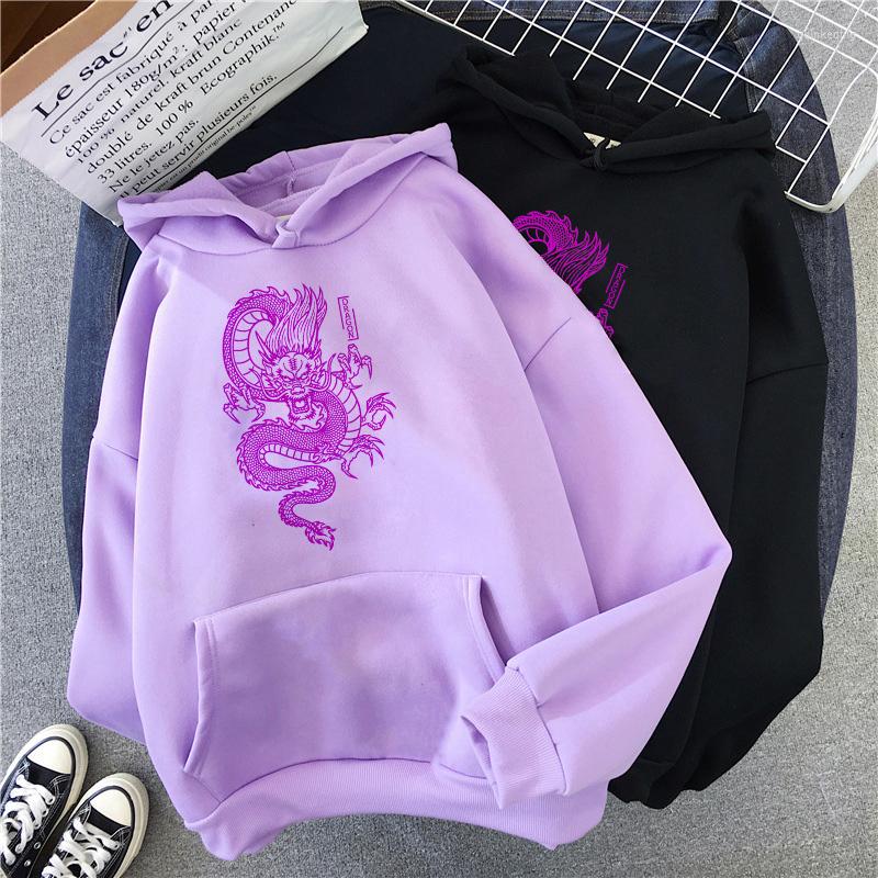 

Women' Hoodies Vintage Hoodie China Dragon Print Purple Hooded Sweatshirt Harajuku Hip-hop Top Streetwear Women Casual Oversize, Hei05