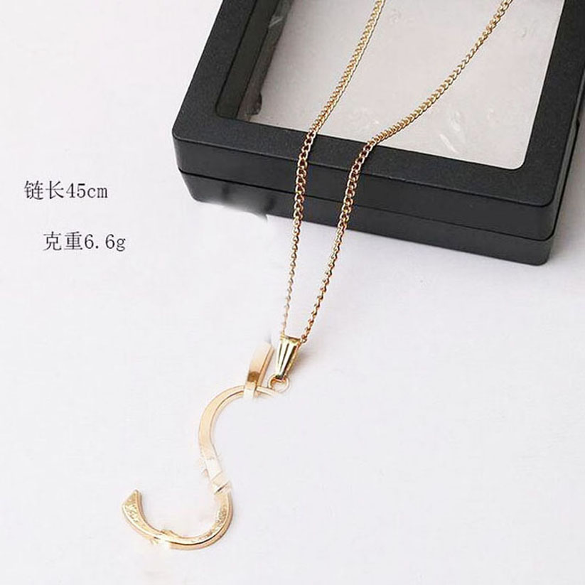 

23ss 20style 18K Gold Plated Letter Necklace Fashion Designer Sweater Double Layer Pendant Necklaces Individuality Men Women Metal Jewelry Accessorie