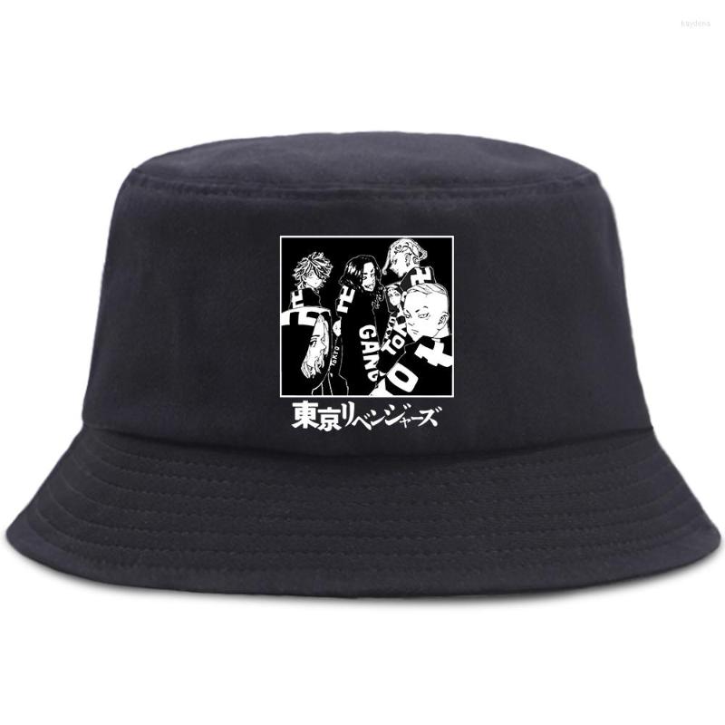 

Berets Women's Bucket Hat Tokyo Revengers Anime Japanese Harajuku Cotton Men's Panama Hats Sunscreen Fashion Summer Unisex Cap, Beige
