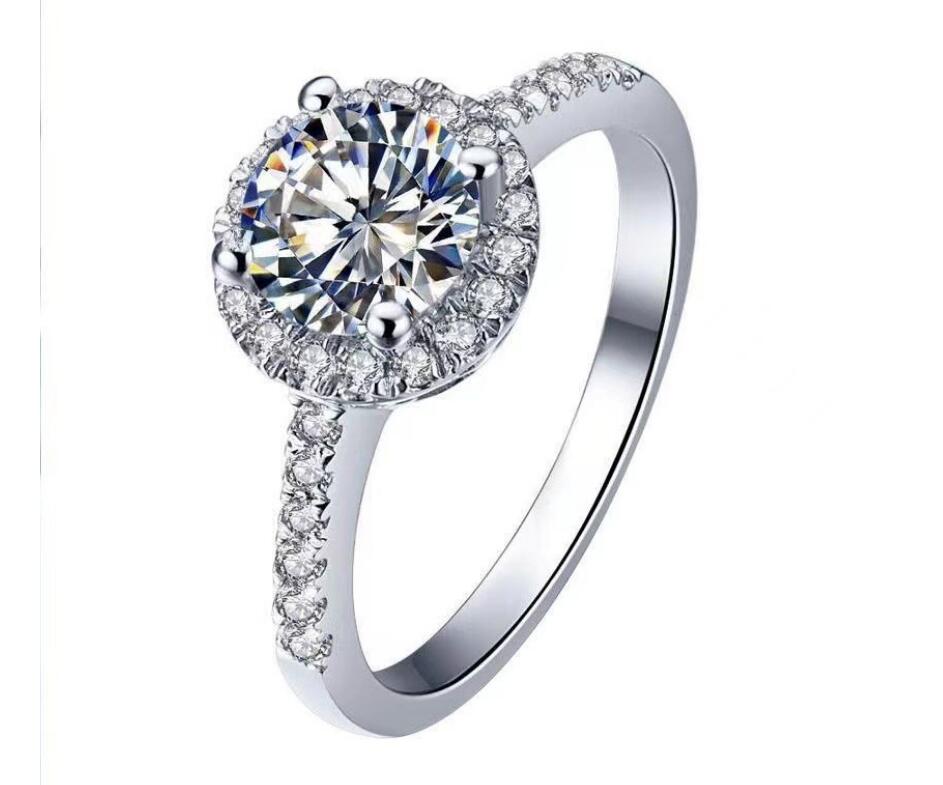 

Real Fine Jewelry Wedding Rings 1 ct 2ct 3ct diamond women's ring