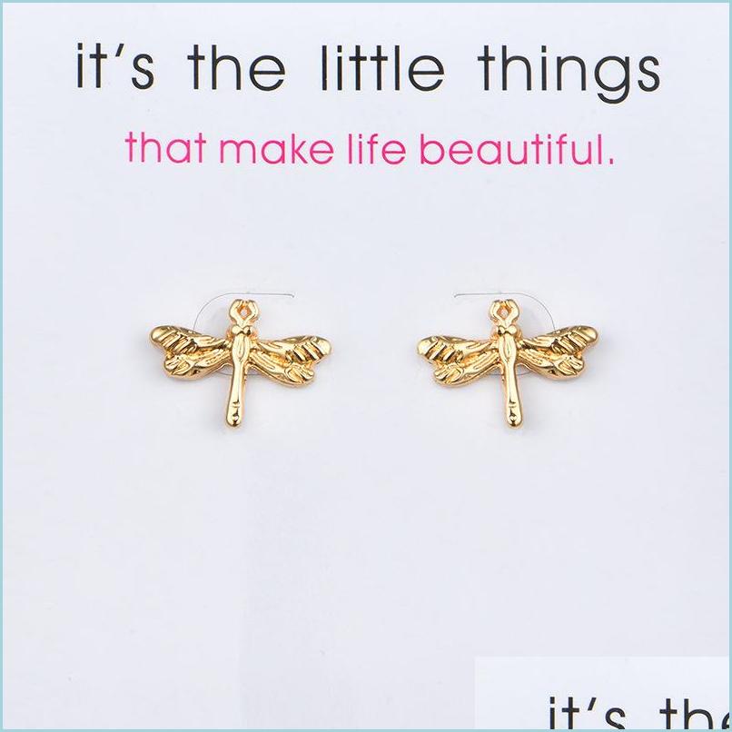 

Stud Mini Dragonfly Earrings Alloy Exquisite Gold Sier Color Stud Womens Cute Card Jewelry Gifts For Girls Drop Delivery 2021 Lulubaby Dh7Hn