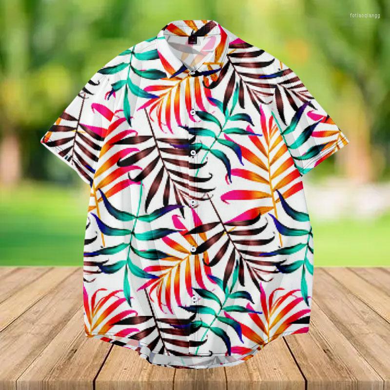 

Men's Casual Shirts 2022 Fashion Summer Full Digital Print Men's Breathable Men Palm Tree Short Sleeve Beach Hawaiian, Hawaiian style-9
