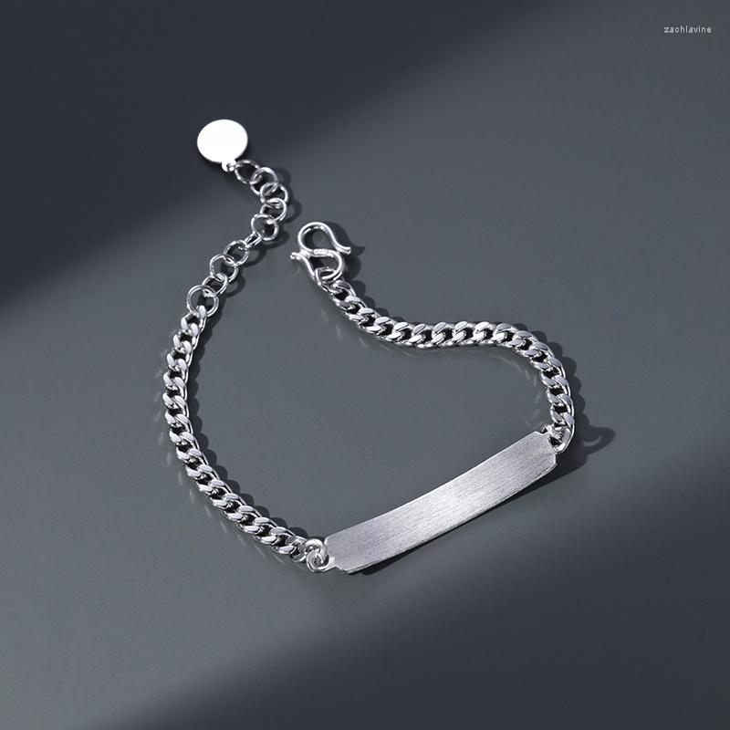 

Link Bracelets S925 Slver Plated Fashion Men Chain & Metal Trendy Hip Hop