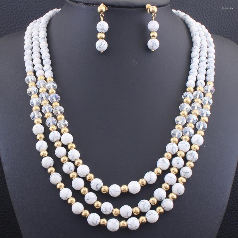 

Necklace Earrings Set Sweater Ball & Stud Fashion Stainless Steel For Women SEUZAACF, Picture shown