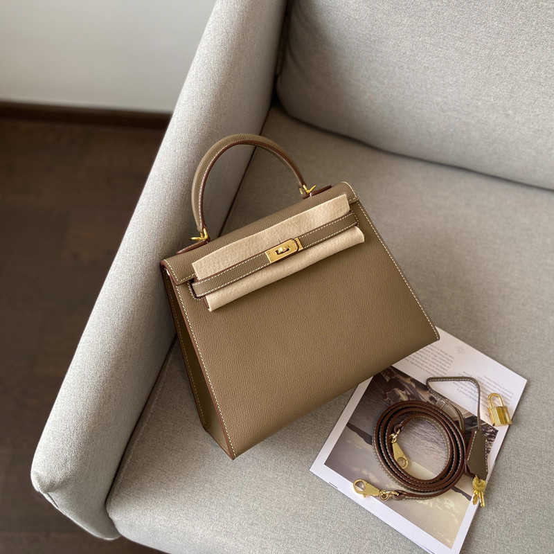 

Luxurious Design bags Herme High light small crowd stone pattern kellies new fashion versatile cross body portable womens, 25cm