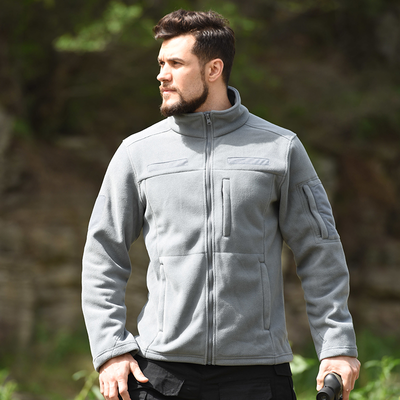 

Full Zip Up Tactical Army Fleece Jacket Military Hiking Jackets Warm Police Work Coats Winter Jacket Men Outwear Windbreaker New, Black-soft jacket