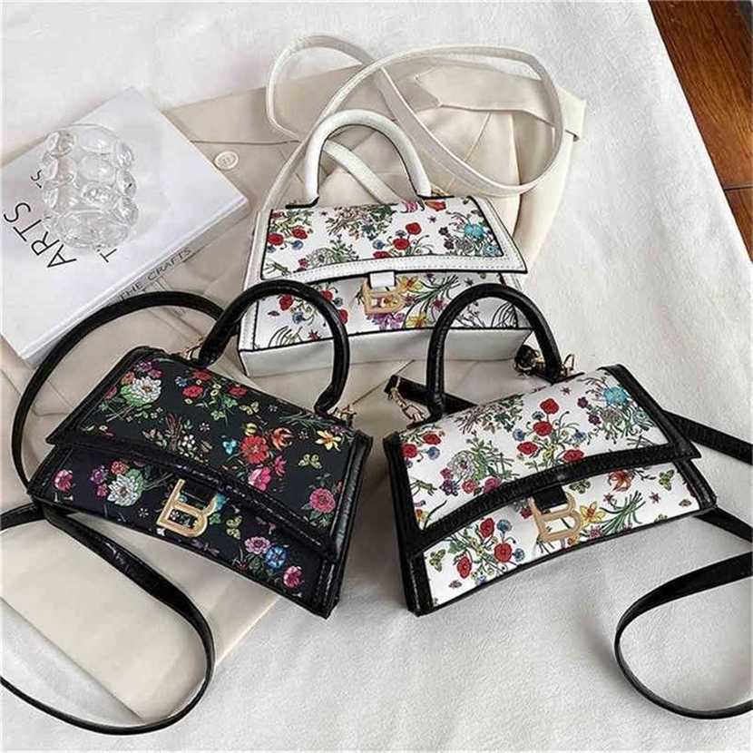 

60% OFF 2023 Designer bag Trend Bags trendy hand-held floral small square single in spring and summer of women's sense messenger, White