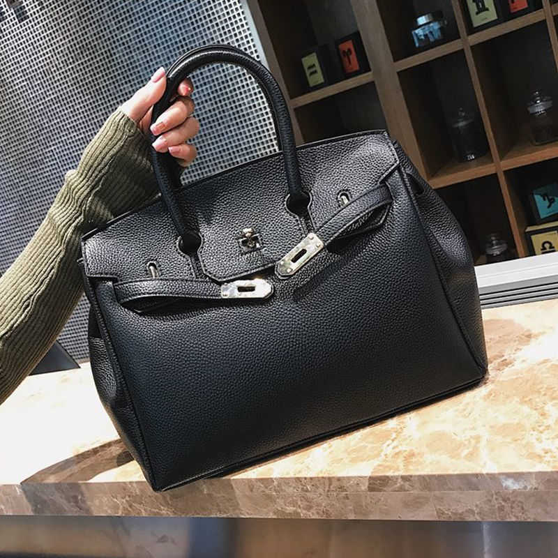 

Fashion birkins woman herme bag Large 2022 New Women s Capacity Hand One Shoulder Crossbody Bride Wedding Litchi Pattern, Sky blue