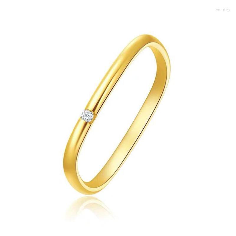 

Cluster Rings 2022 Arrival Sell Square Diamond Ring 18 K Gold Plated Woman Gift Fashion 316 Titanium Stainless Steel Jewelry Accessory