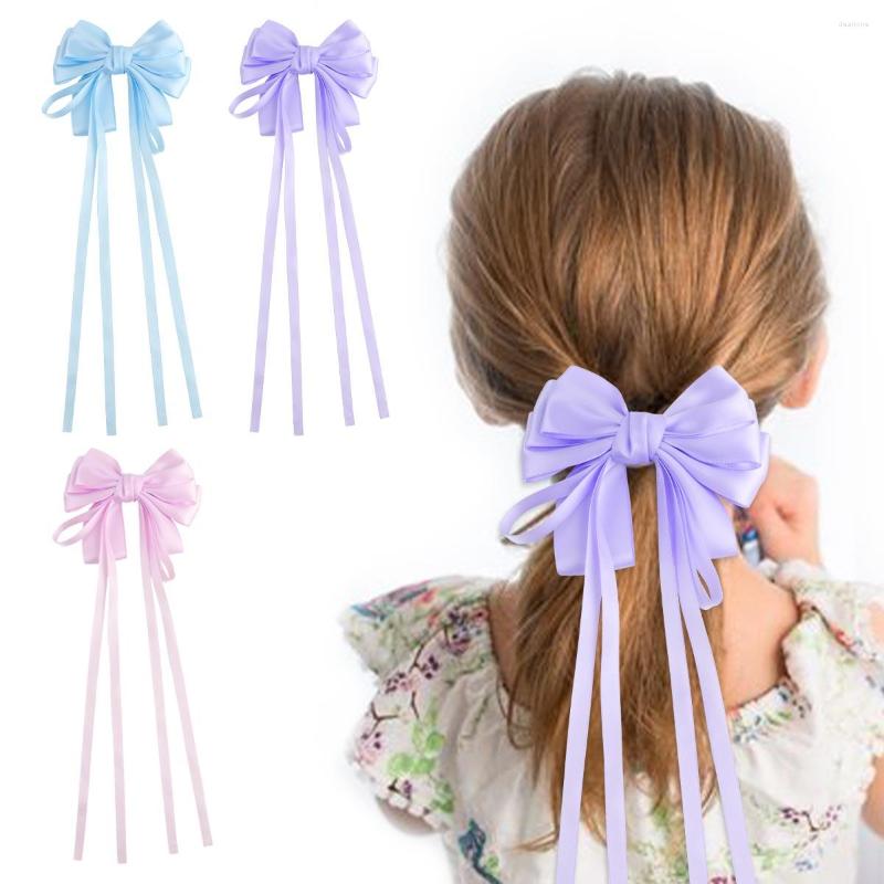 

Hair Accessories Big Bows Clip Long Ribbon Duckbill Bow Hairpins Kids Sweet Back Decorate Fashion