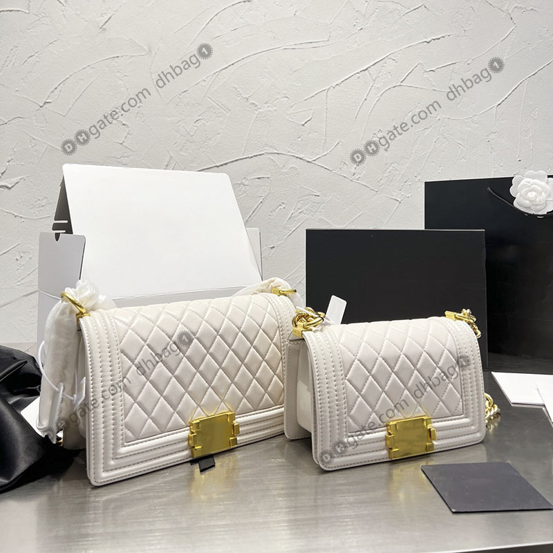 

Fashion boy Flap French Shoulder Bags White Balck Lambskin Gold-Tone Hardware Designer Handbags Portable Sacoche Multi Pochettes Handbags wallets Purse 20CM/25CM, Black silver