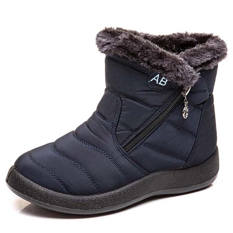 

Boots Snow For Winter Fashion Warm Woman Keep Slip On Flat Boot Female Short Shoes Casual Plush Footwear 221006, K05 blue