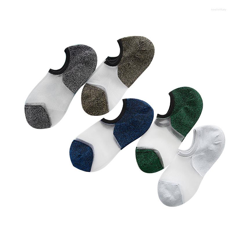 

Women Socks 10 Pieces 5 Pair/lot Set Gold Wire Boat Comfortable Crystal Glass Breathable Female