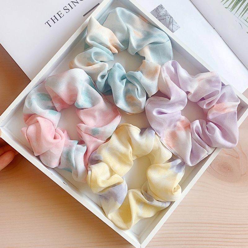 

Fashion Hair Accessories Hairbands Floral Printed Hair Scrunchies Long Ribbon for Women Girls Ponytail Holder Elastic Scarf Headwear 2328 E3