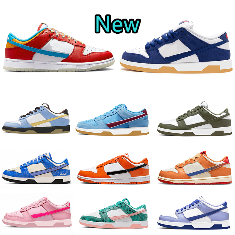 Designer Running Shoes low LA Dodgers Jackie Robinson Triple Pink Blueberry Fruity Homer Pebbles Medium Olive Outdoor Shoe for Men and Women