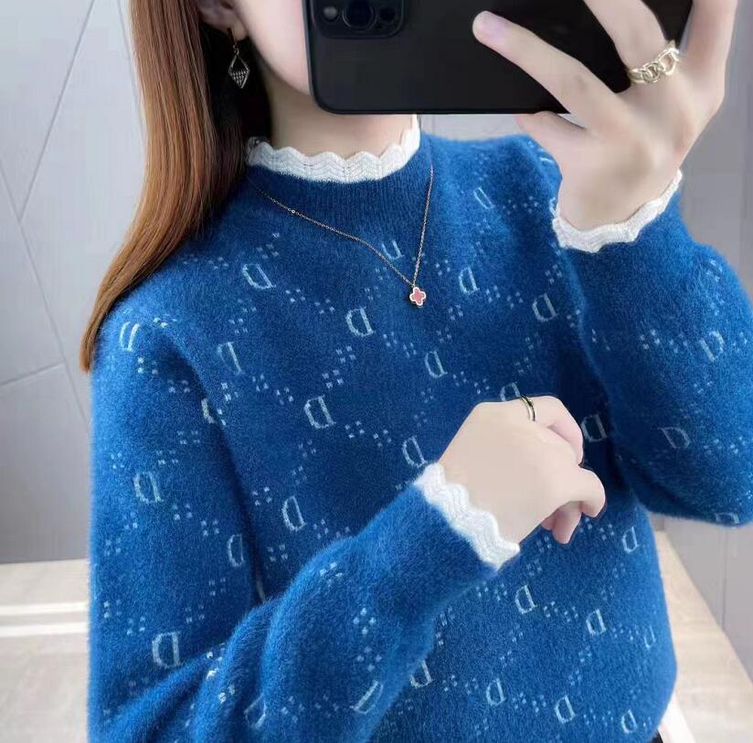 

Women's Sweaters for Long Sleeve Letter Print Pullover Loose O-Neck Warm Sweaters Female Casual Top, 09