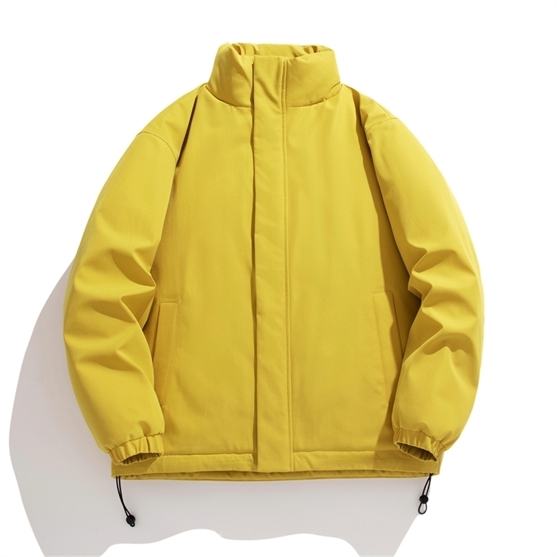 

Mens Down Parkas Fashion Fruit Color Bubble Jacket Casual Coat for Men for the Winter Outdoor Warm Thicken Coat Shopping Warm Puffer Jacket 2201006, Yellow