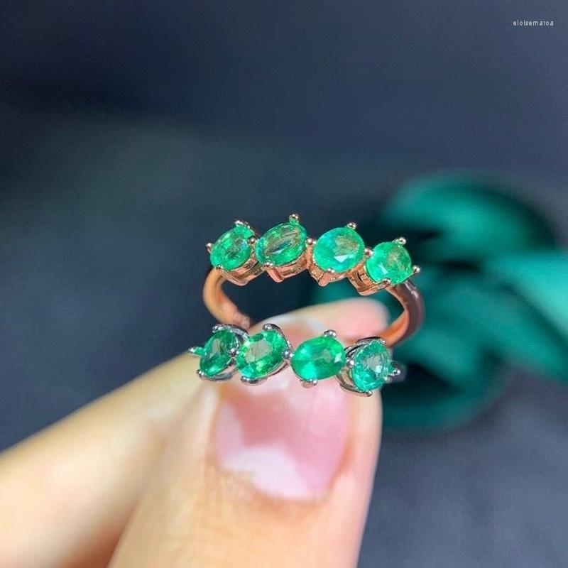

Cluster Rings Classic Diana Princess Wedding Ring Natural Emerald Gemstone 3 4mm Solid 925 Sterling Silver Jewelry