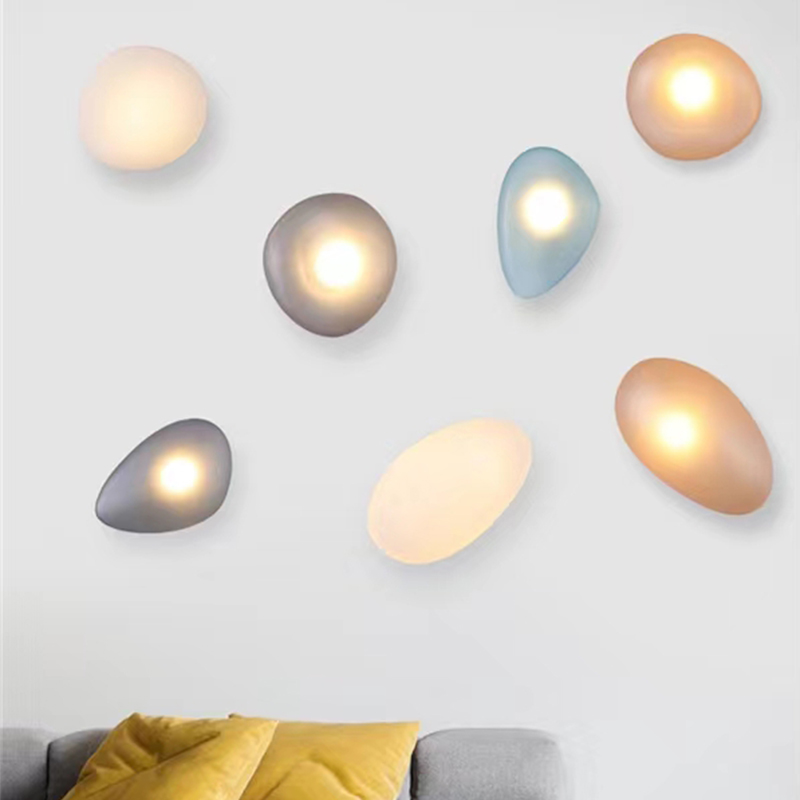 ASANZUO-Lámparas de pared de cristal de Color de diseñador nórdico para dormitorio, decoración para sala de estar, aplique de pared, accesorio de il