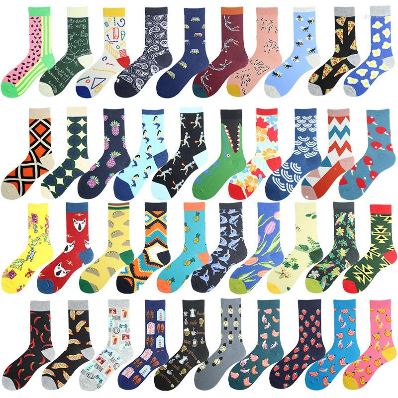 

Men's Socks High Quality Cotton Funny Dress Dot Bee Hedgehog Pattern Long Tube Art Happy Men Sox Novelty Skateboard Crew Crazy Sokken, 34