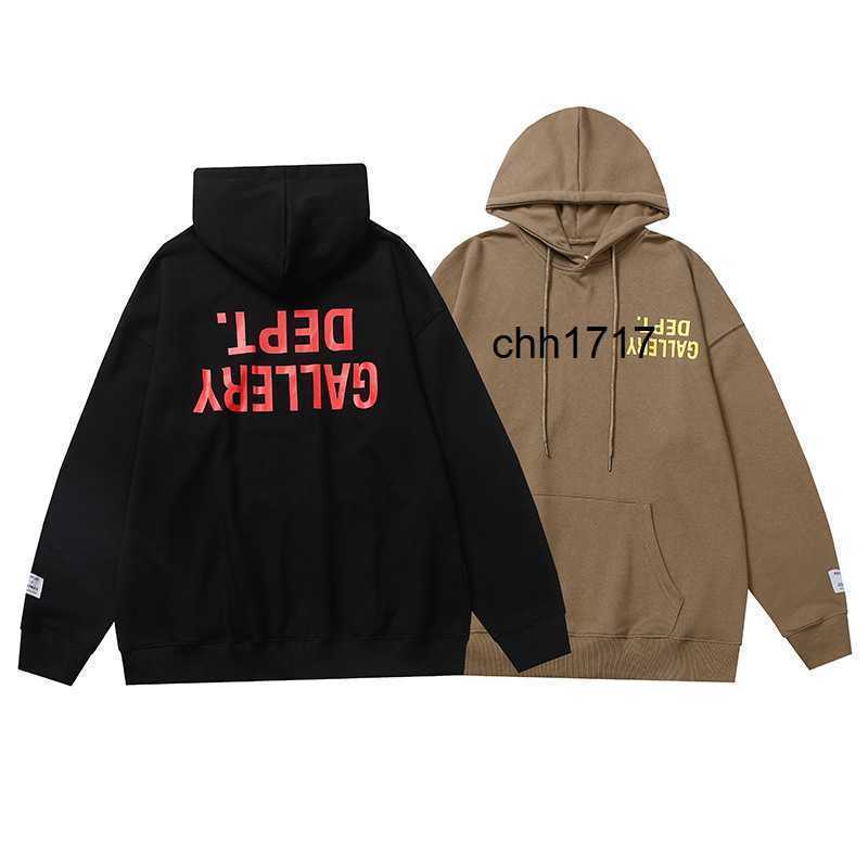 

Star Men' Los Angeles Galleryes DEPT Alphabet Inverted Printing Terry Hoodie for Men and Women, Brown