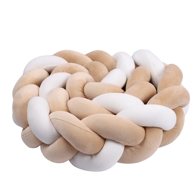 

Bed Rails 1-4M Baby Bed Bumper Handmade Knotted Braid Weaving Plush Crib Protector Infant Knot Pillow Baby Room Decor 221006