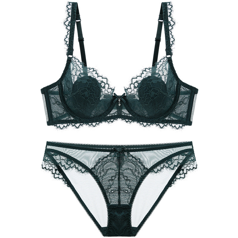 

Bras Sets Manufacturers selling in Europe and the bra sexy lady big red transparent thin lace set 9212 221006, Gray