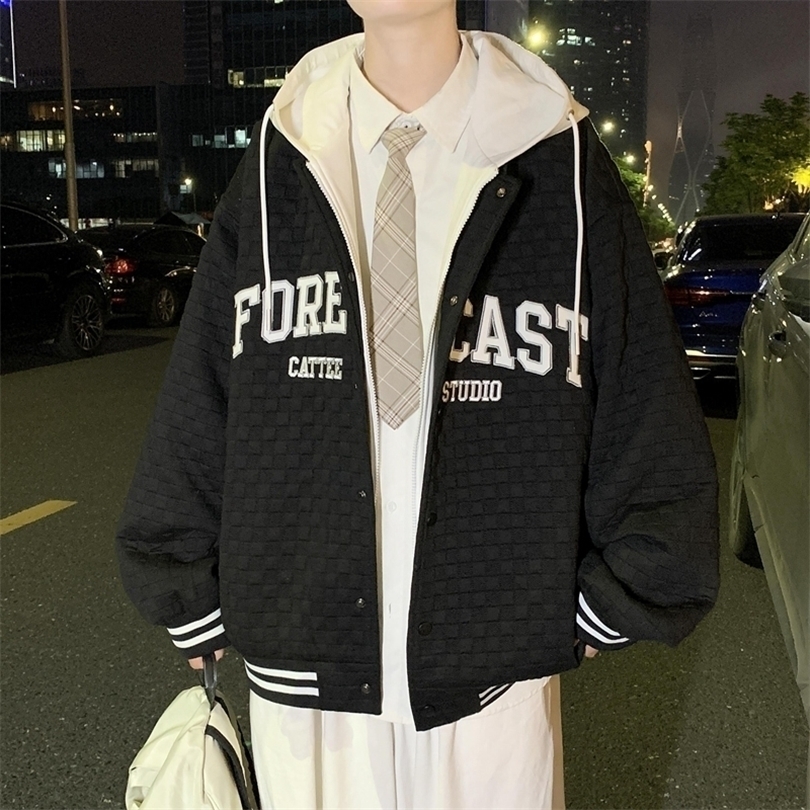 

Mens Jackets Autumn Fashion Trend Single Breasted Casual Bomber Loose Cardigan Coats Varsity Baseball 220930, 8301