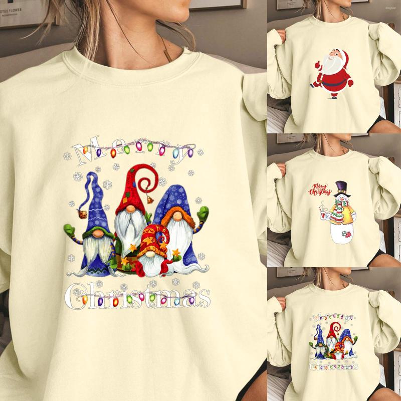

Women' Hoodies Christmas Print Long-sleeved Sweatshirt Casual Blouse Pullover Women Fashion Top Clothes #H, Rd