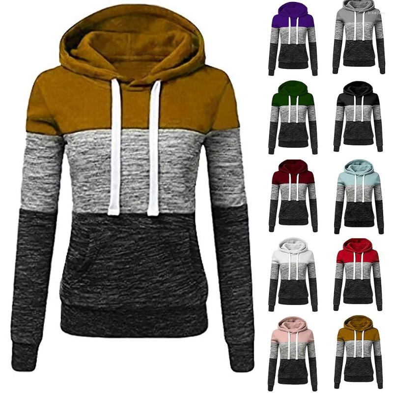 

Women' Hoodies Patchwork Colorblock Sweatshirt Contrast Womens Long Sleeve Hooded Pullover Sweater Hoodie Winter Sweatshirts, White