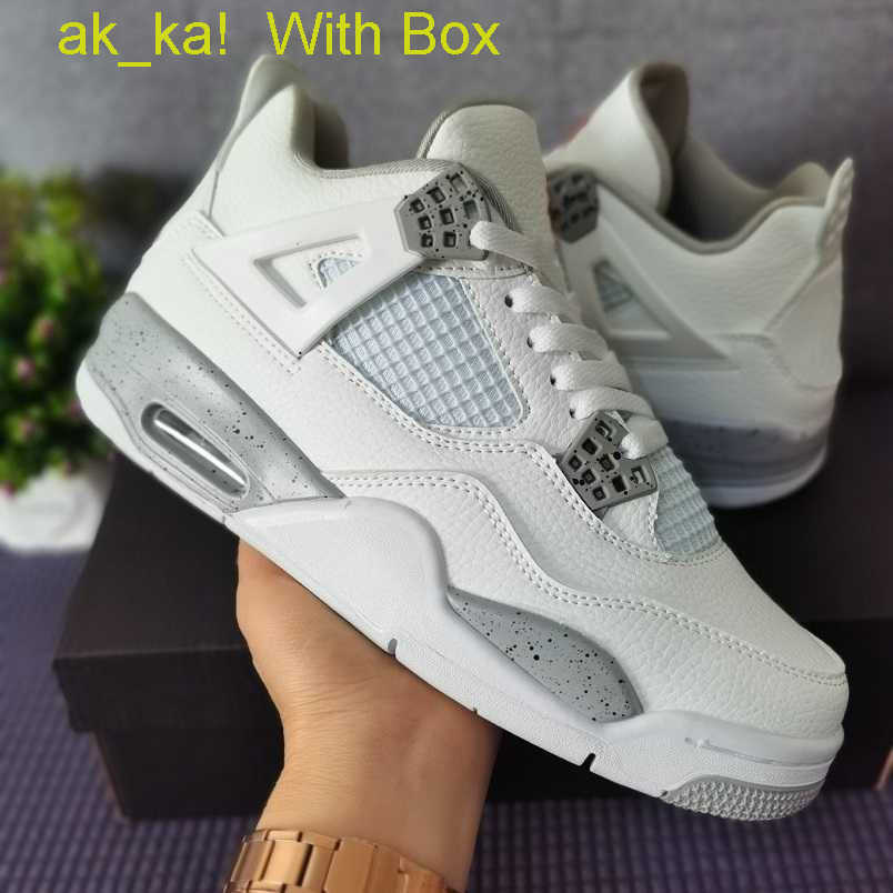 

Usually 10-30days delivered sell White Oreo jumpman 4 mens shoes high quality Tech Grey Black Fire Red 4s men women trainers sneakers US5.5-13 without box