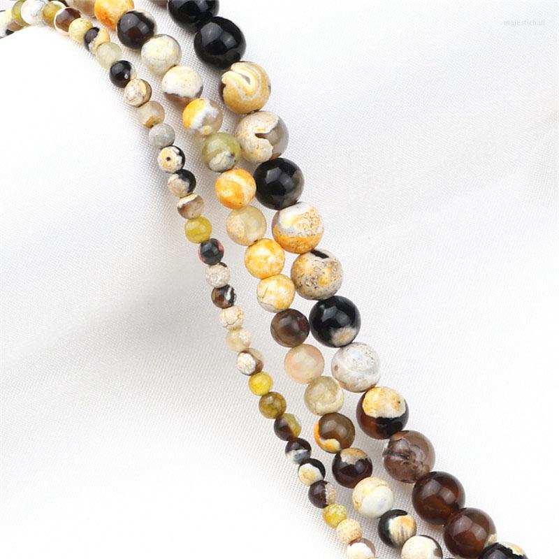 

Beads DIY Orange Smooth Fire Agates Natural Stone 8/6/4mm Round Loose Bead For Charm Bracelet Jewelry Making Accessories Handmade Gift