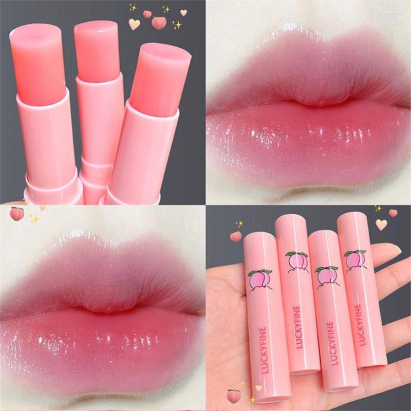 

Lip Gloss 2 Color Peach Natural Moisturizing Anti-drying Hydration Long-lasting Lipstick Temperature Change Care Makeup, 02