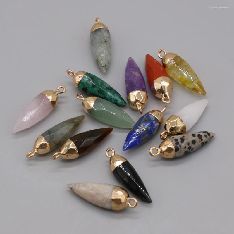 

Charms Fashion Natural Stone Faceted Pendant Citrines Rose Pink Quartz For DIY Earring Necklace Making Jewelry Findings Gift