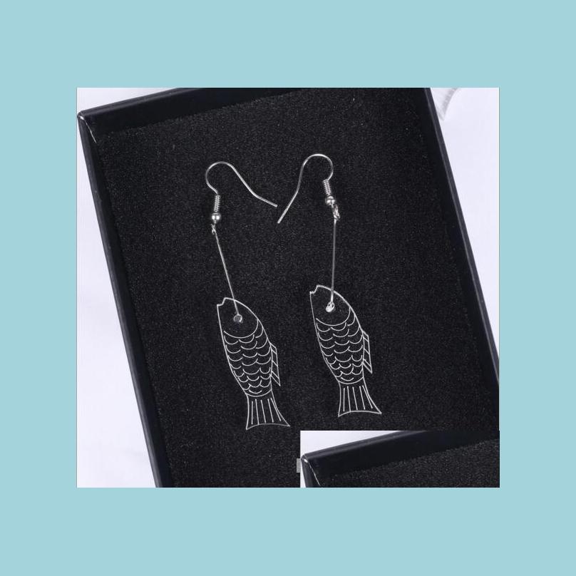 

Dangle Chandelier Fashion White And Pink Colors Acrylic Fish Dangle Earrings For Women Girl Kids Jewelry Simple Style Anim Vipjewel Dhi0P