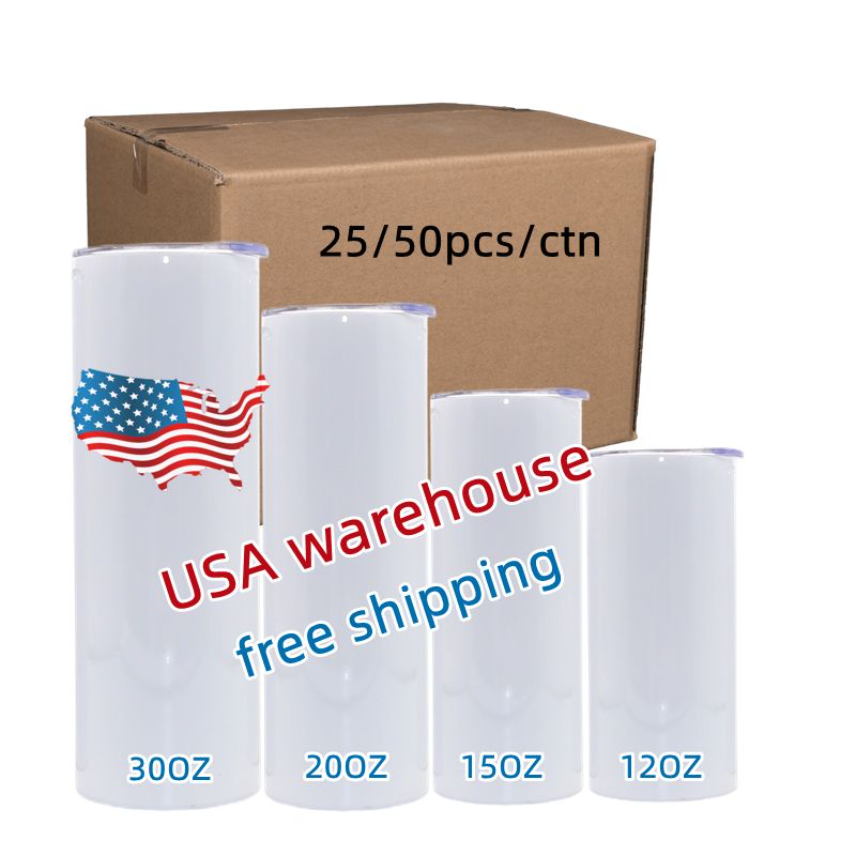 

12/15/20/30 oz Sublimation Tumblers with Straws Lid Stainless Steel Double Wall Vacuum Insulated Cups Travel Mug Gift for Men and Women White P1006, White(1 set=1 tumbler+1 lid+1 straw)