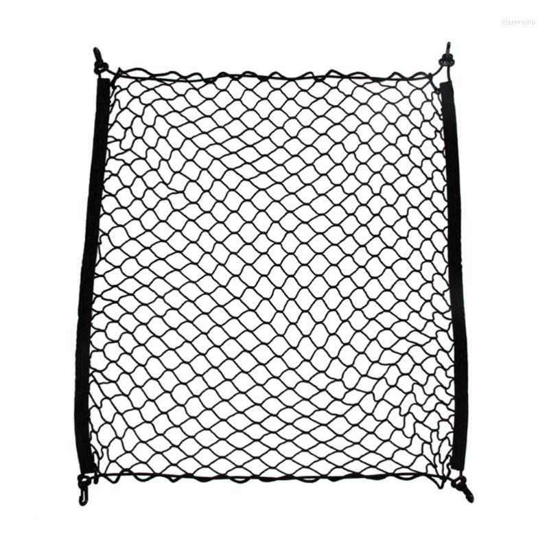 

Car Organizer 70 X 70cm Dual Layer Mesh Storage Net Trunk Cargo With 4 Hooks Auto Accessory