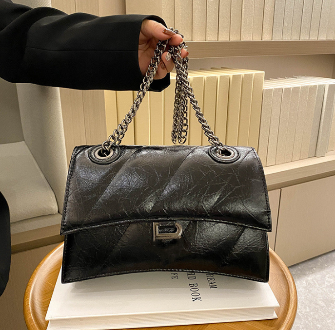 

Designer Handbag Half Moon Crocodile Embossed Leather Designers Bag Shoulder Crossbody Handbags hourglass, As pic