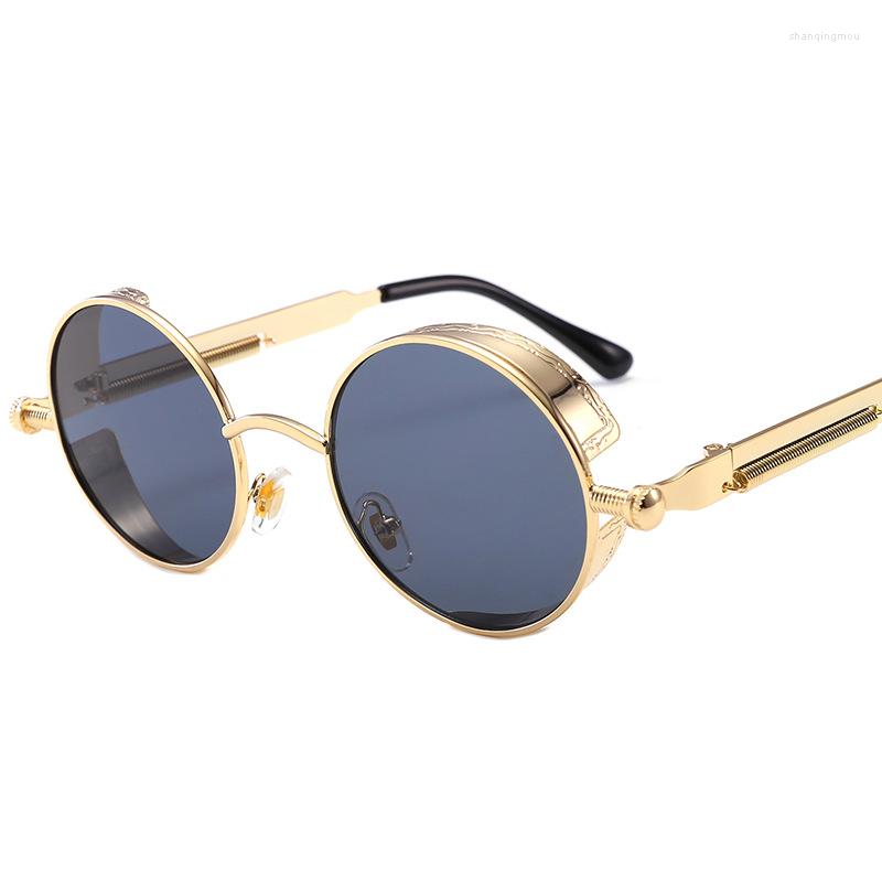 

Sunglasses 2022 Classic Steampunk Men Women Designer RoungMetal Frame High Quality Fashion Glasses Retro