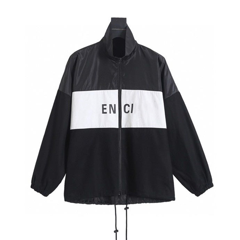 

Mens Jackets Jacket And Womens Windbreaker Multicolor Stitched Stormsuit Highquality Loose Casual Women Coat Windproof Top 220930, Blue and white