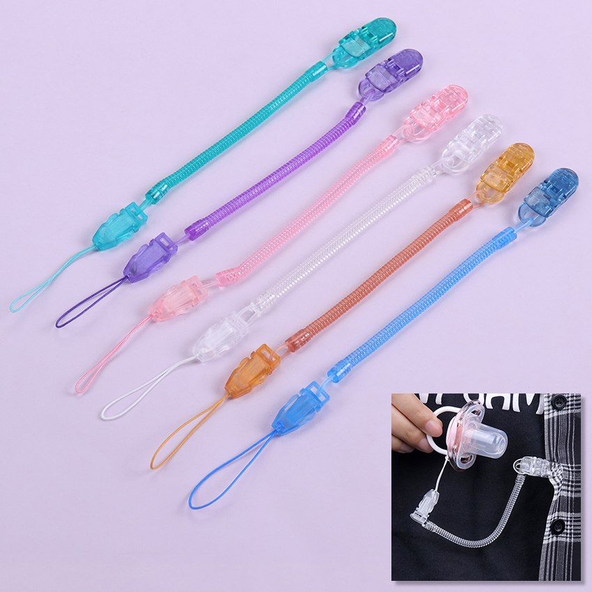 

Infant Toddler Pacifier Spring Chain Soother Nipple Clip Chain Holder Strap Baby Chew Toy Anti-drop Pacifier Chains