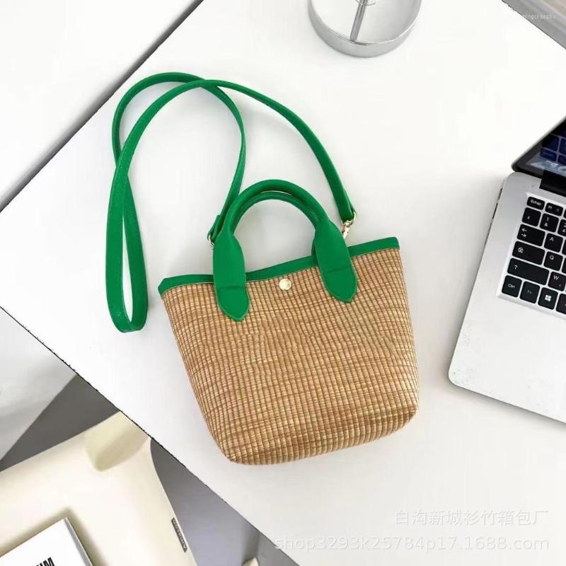 

Evening Bags Fashion Rattan Women Shoulder Small Designer Handbags Lady Wicker Woven Crossbody Bag Summer Beach Straw Messenger Purses, Brown
