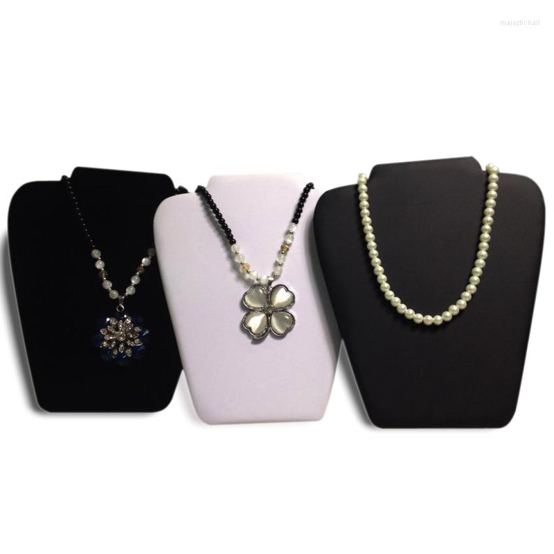 

Jewelry Pouches Foldable Necklace Display Board Props Vertical Stand Velvet Cloth And Pu Leather